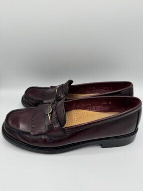 G.H. Bass Weejuns Men's Burgundy Kiltie Bit Medallion Loafers Size 10M